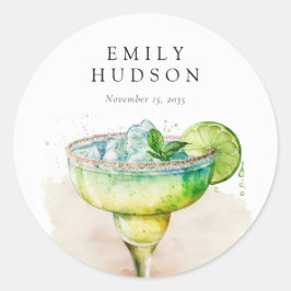 Fiesta Watercolor Bruiloftsfeest Ronde Sticker