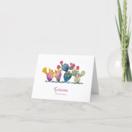 Fiesta Watercolor Cactus Bruidsdiner Bedankkaart