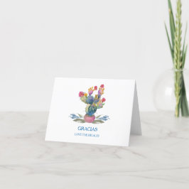 Fiesta Watercolor Cactus Bruidsdiner Bedankkaart