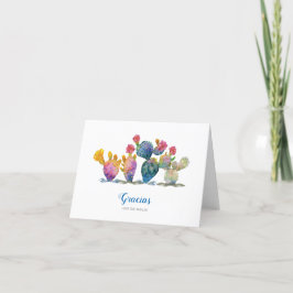 Fiesta Watercolor Cactus Bruidsdiner Bedankkaart