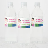 Fiesta Waterflesetiketten, Baby shower Meisje Waterfles Etiket (Flessen)