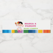 Fiesta Waterflesetiketten, Baby shower Meisje Waterfles Etiket (Enkel label)