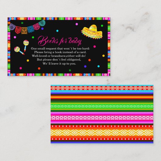 Fiesta waterverf baby shower boeken voor baby informatiekaartje (Voorkant / Achterkant)