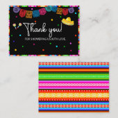 Fiesta waterverf bedankt baby shower notitiekaartje (Voorkant / Achterkant)