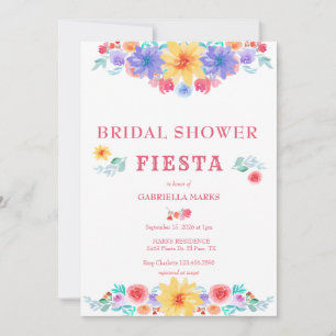 Fiesta Waterverf Bridal Shower Invitation Kaart
