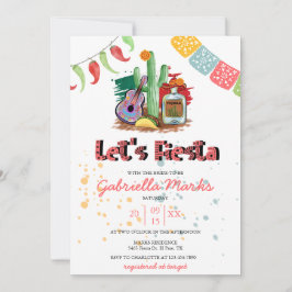 Fiesta | Waterverf Bridal Shower Invitation Kaart