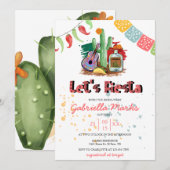 Fiesta | Waterverf Bridal Shower Invitation Kaart (Voorkant / Achterkant)