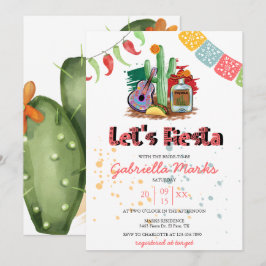 Fiesta | Waterverf Bridal Shower Invitation Kaart