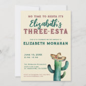 Fiesta Waterverf Cactus Drie-esta Verjaardag Kaart (Voorkant)