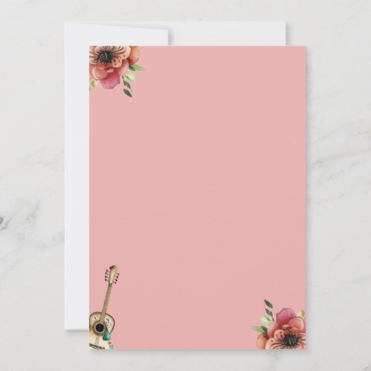 Fiesta Waterverf Cactus Drie-esta Verjaardag Kaart (Achterkant)