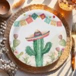 Fiesta Waterverf Cactus Mexicaans Party Succulent Papieren Bordje<br><div class="desc">Zet de toon voor je feest met deze prachtige,  elegante papieren borden met een cactus fiesta-thema. De zachte pastelkleuren en de hand getrokken illustraties karakteriseren deze uitnodigingsreeks. Het thema Fiesta is perfect voor een zomerfeest.</div>