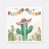 Fiesta Waterverf Cactus Mexicaans Party Succulent Servet (Voorkant)