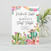 Fiesta Waterverf Cactus Mexican 1 ste verjaardag Kaart (Staand voorkant)