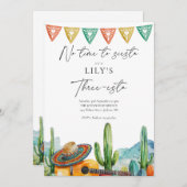 Fiesta Waterverf Cactus Three-esta 3e verjaardag Kaart (Voorkant / Achterkant)