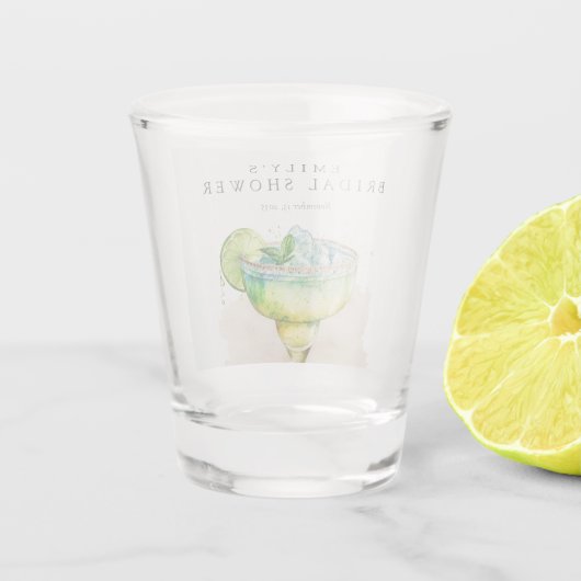 Fiesta Waterverf Vrijgezellenfeest Shot Glas (Achterkant)