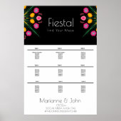 Fiesta Wedding Birthday Mexican Seating Chart Poster (Voorkant)