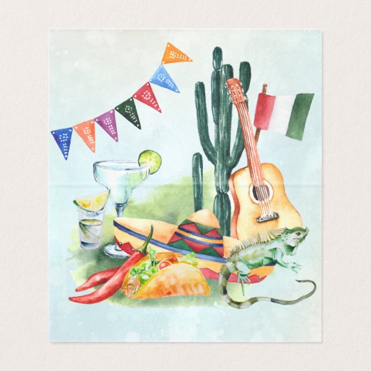 Fiesta Wedding Gast Bedankt Plaats Kaarten (Binnenkant ongevouwen)