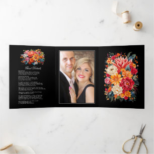 Fiesta Wedding Guest Details, Foto & QR-code Drieluik Uitnodiging