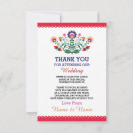 Fiesta Wedding Hartelijk dank! Rode Mexicaan Mexic Bedankkaart