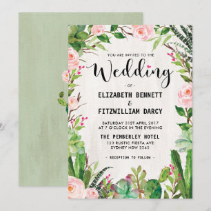Fiesta Wedding Invitation Cactus Succulent Mexicaa Kaart