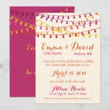 Fiesta Wedding Invitation Colorful Mexican Party