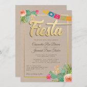 Fiesta Wedding Invitation Kaart (Voorkant / Achterkant)