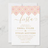Fiesta Wedding Invitation, Pink and Gold Kaart (Voorkant)
