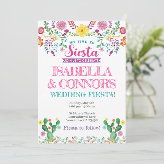 Fiesta Wedding Kaart (Staand voorkant)