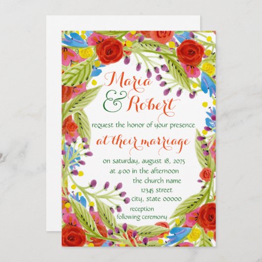 Fiesta Wedding Kaart (Voorkant / Achterkant)