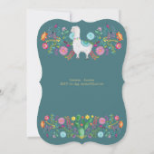 Fiesta Wedding Llama Folk Flowers Cacti Kaart (Achterkant)