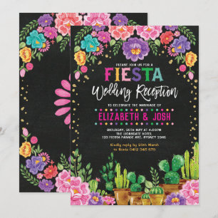 Fiesta Wedding Reception Mexican Floral Party Kaart