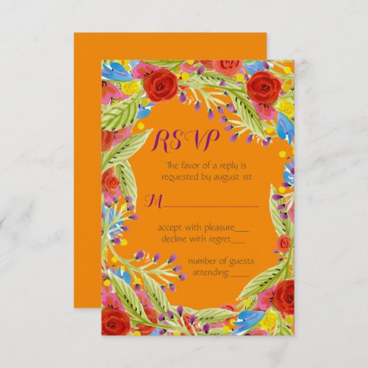 Fiesta Wedding RSVP (Voorkant / Achterkant)