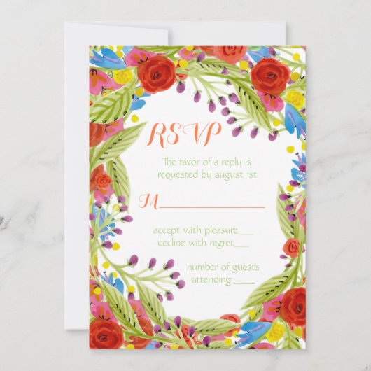 Fiesta Wedding RSVP Kaart (Voorkant)