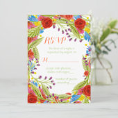 Fiesta Wedding RSVP Kaart (Staand voorkant)
