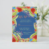 Fiesta Wedding RSVP Kaartje (Staand voorkant)