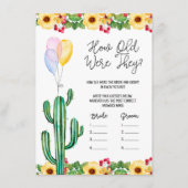 Fiesta Wedding Shower: hoe oud waren ze Kaart? Informatiekaartje (Voorkant)