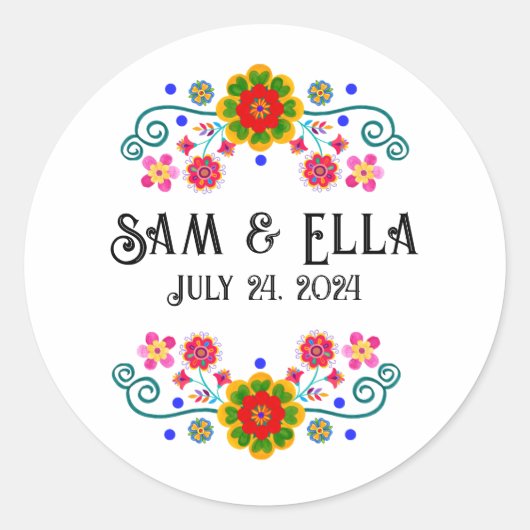 Fiesta Wedding Stickers - Aanpassen voor je evenem (Voorkant)