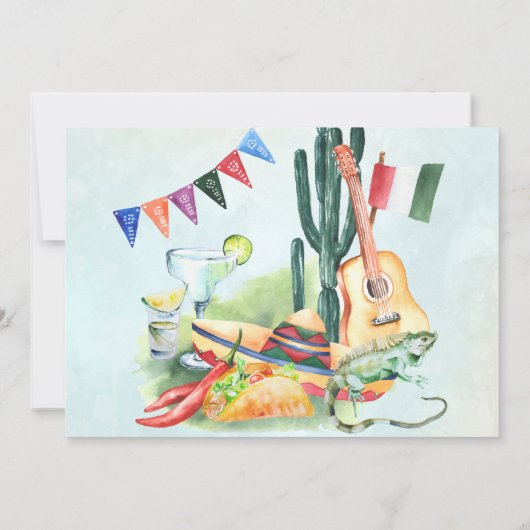 Fiesta Wedding | Tacos en Tequila Hartelijk dank Bedankkaart (Achterkant)