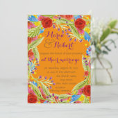 Fiesta Wedding Tangerine Kaart (Staand voorkant)