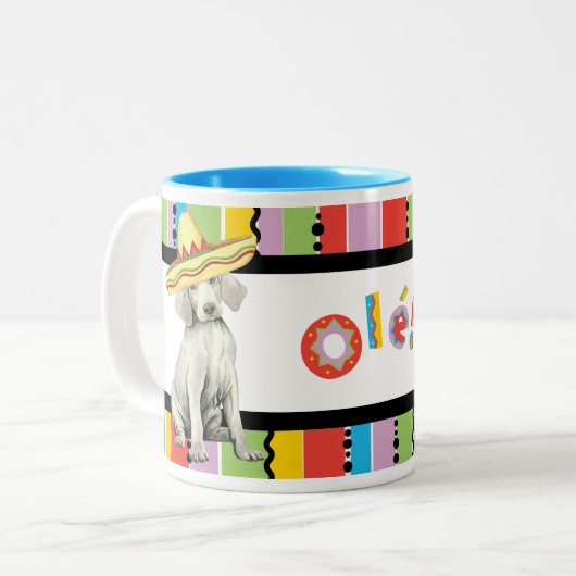 Fiesta Weimaraner Two-Tone Coffee Mok (Voorkant links)