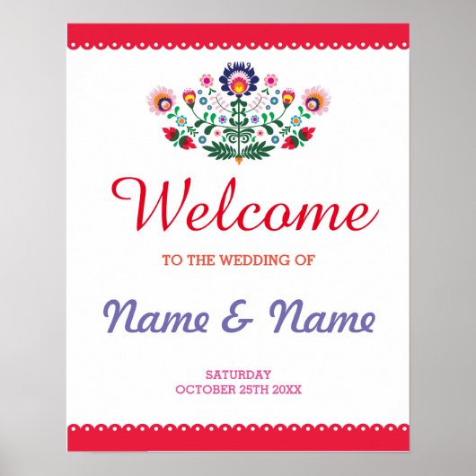 Fiesta Welcome Poster Wedding Mexicaans Poster (Voorkant)