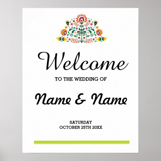 Fiesta Welcome Poster Wedding Mexicaans Poster (Voorkant)