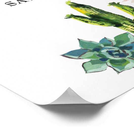 Fiesta Welkom Poster Trouwen Mexico Cactus Poster (Hoek)