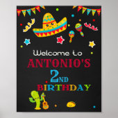 Fiesta welkomstpartijbord First fiesta mexican boy Poster (Voorkant)