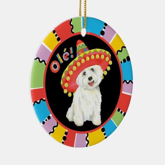 Fiesta Westie Keramisch Ornament (Rechts)