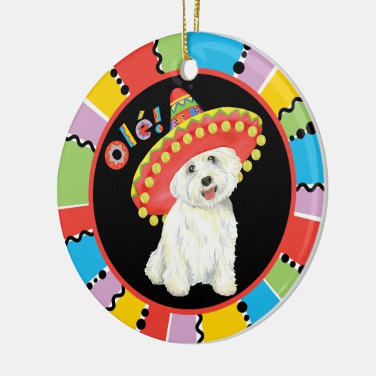Fiesta Westie Keramisch Ornament (Links)