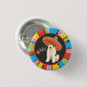 Fiesta Wire Fox Terrier Ronde Button 3,2 Cm (Voorkant /achterkant)