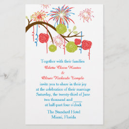 Fiesta Wonderland Huwelijksuitnodiging Briefpapier