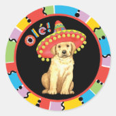 Fiesta Yellow Lab Ronde Sticker (Voorkant)
