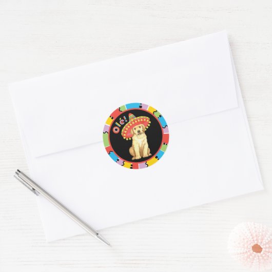 Fiesta Yellow Lab Ronde Sticker (Envelop)